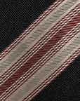 Multi-Stripe Dusty Pink & Charcoal Gray Woven Silk Tie