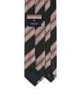 Multi-Stripe Dusty Pink & Charcoal Gray Woven Silk Tie