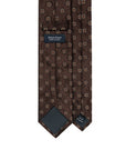 Floral Medallion Pattern Dark Brown Woven Silk Tie