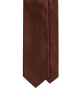 Chevron Solid Rust Brown Woven Silk Tie