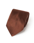 Chevron Solid Rust Brown Woven Silk Tie