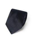 Chevron Solid Dark Navy Woven Silk Tie