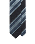 Multi-Stripe Dark Navy, Steel Blue & Light Blue Woven Silk Tie