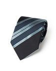 Multi-Stripe Dark Navy, Steel Blue & Light Blue Woven Silk Tie