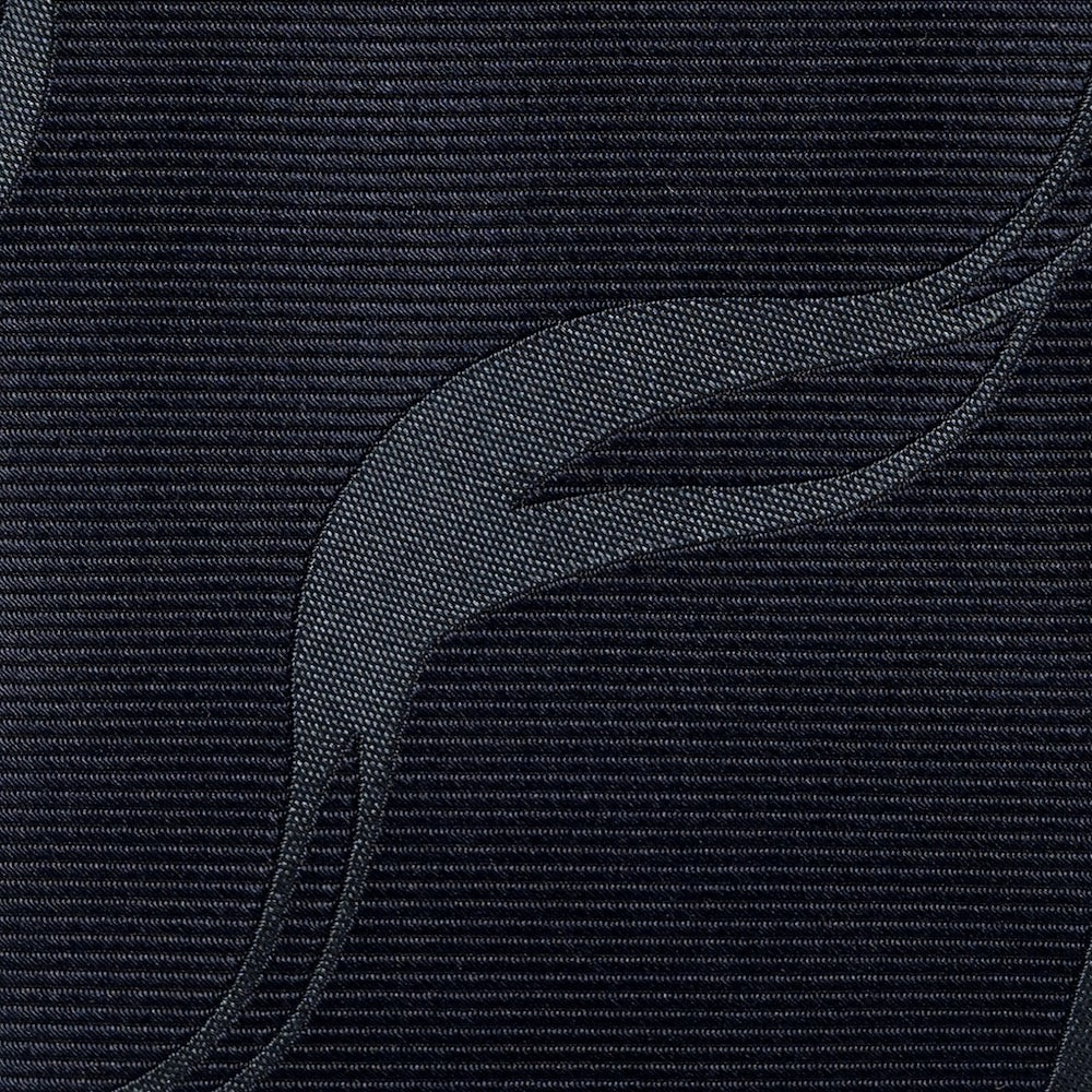 Tone-on-Tone Wave Pattern Dark Navy Woven Silk Tie