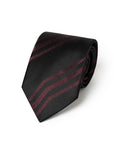 100th Anniversary Geometric Stripe Black & Purple Woven Silk Tie