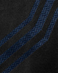 100th Anniversary Geometric Stripe Black & Blue Woven Silk Tie