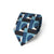 100th Anniversary Geometric Block Pattern Blue, Sky Blue &amp; Ivory Printed Silk Tie