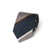 Signature Stripe Dark Navy, Silver Grey &amp; Camel Brown Woven Silk Tie
