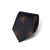 Brown Square Medallion Pattern Dark Navy Woven Silk Tie