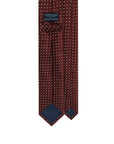 Micro Square Diamond Pattern Burgundy Woven Silk Tie