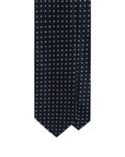 Micro Square Diamond Pattern Dark Navy Woven Silk Tie