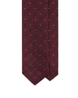 Navy Floral Dot Pattern Burgundy Woven Silk Tie