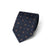 Brown Floral Dot Pattern Dark Navy Woven Silk Tie