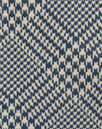 Glen Check Pattern Blue & Ivory Woven Silk Tie