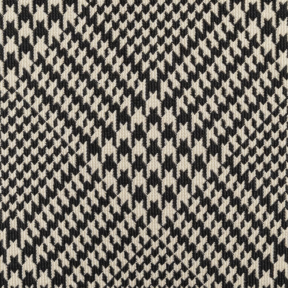 Glen Check Pattern Black &amp; Ivory Woven Silk Tie