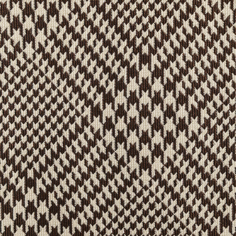 Glen Check Pattern Dark Brown &amp; Ivory Woven Silk Tie