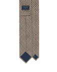 Glen Check Pattern Dark Brown & Ivory Woven Silk Tie