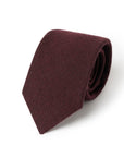 Basket Solid Burgundy Woven Wool-Silk Tie