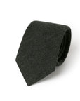 Basket Solid Dark Olive Woven Wool-Silk Tie