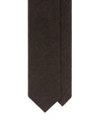 Basket Solid Dark Brown Woven Wool-Silk Tie