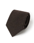 Basket Solid Dark Brown Woven Wool-Silk Tie