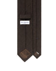 Basket Solid Dark Brown Woven Wool-Silk Tie
