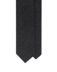 Basket Solid Charcoal Grey Woven Wool-Silk Tie