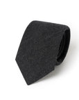 Basket Solid Charcoal Grey Woven Wool-Silk Tie