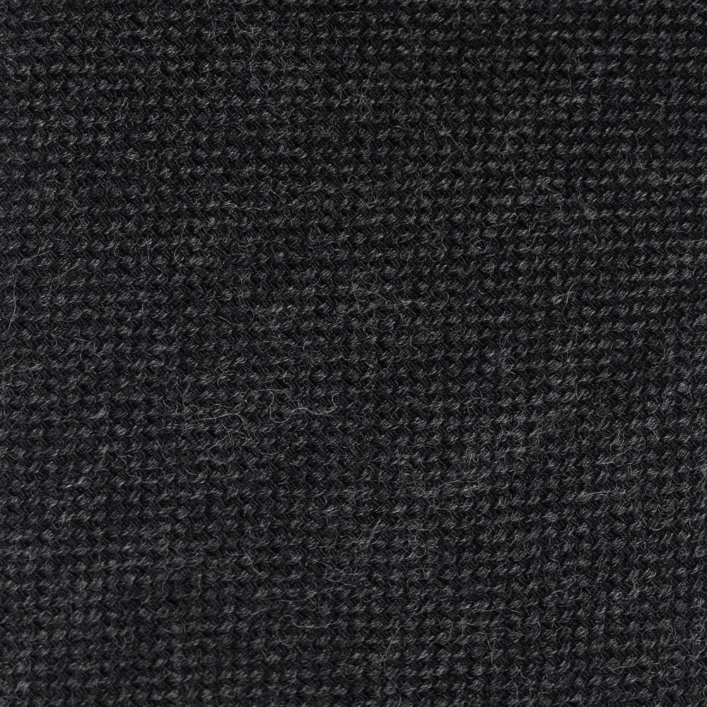 Basket Solid Charcoal Grey Woven Wool-Silk Tie