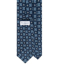 Blue Floral Medallion Pattern Navy Printed Silk Tie