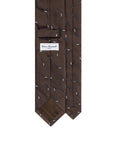 Leaf Motif Pattern Dark Brown Woven Silk Tie