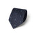 Leaf Motif Pattern Dark Navy Woven Silk Tie