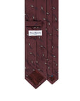 Leaf Motif Pattern Burgundy Woven Silk Tie