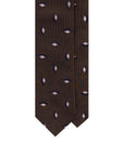 Lilac Diamond Pattern Dark Brown Woven Silk Tie