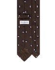 Lilac Diamond Pattern Dark Brown Woven Silk Tie