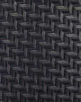 Geometric Basket Pattern Charcoal Gray Woven Silk Tie