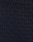 Geometric Basket Pattern Dark Navy Woven Silk Tie
