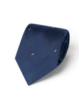 Geometric Diamond Pattern Steel Blue Woven Silk Tie
