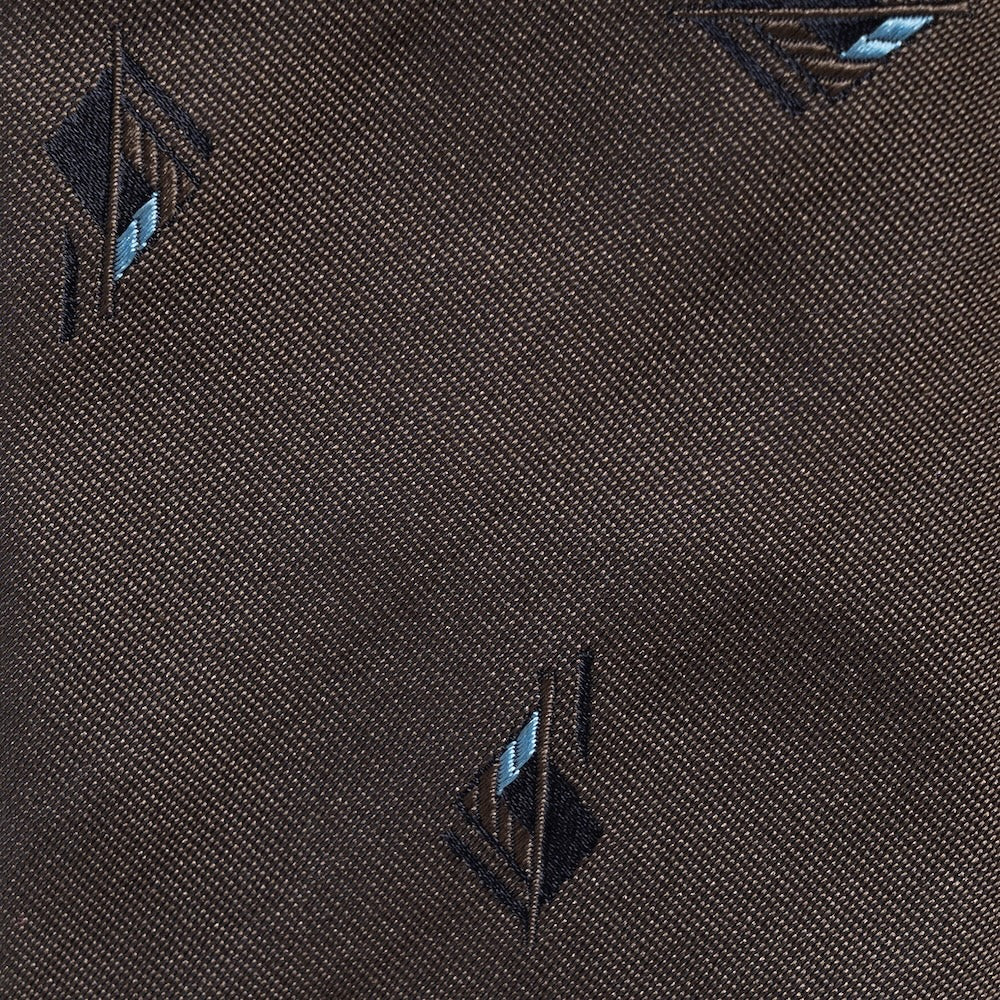 Geometric Diamond Pattern Taupe Gray Woven Silk Tie