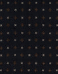 Mini Flower Square Pattern Dark Navy Wool-Modal Scarf