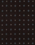 Mini Flower Square Pattern Dark Brown Wool-Modal Scarf