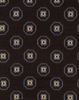 Medallion Pattern Dark Brown Wool-Modal Scarf