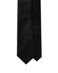 Sovereign Satin Jet Black Solid Woven Silk Tie