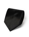 Sovereign Satin Jet Black Solid Woven Silk Tie
