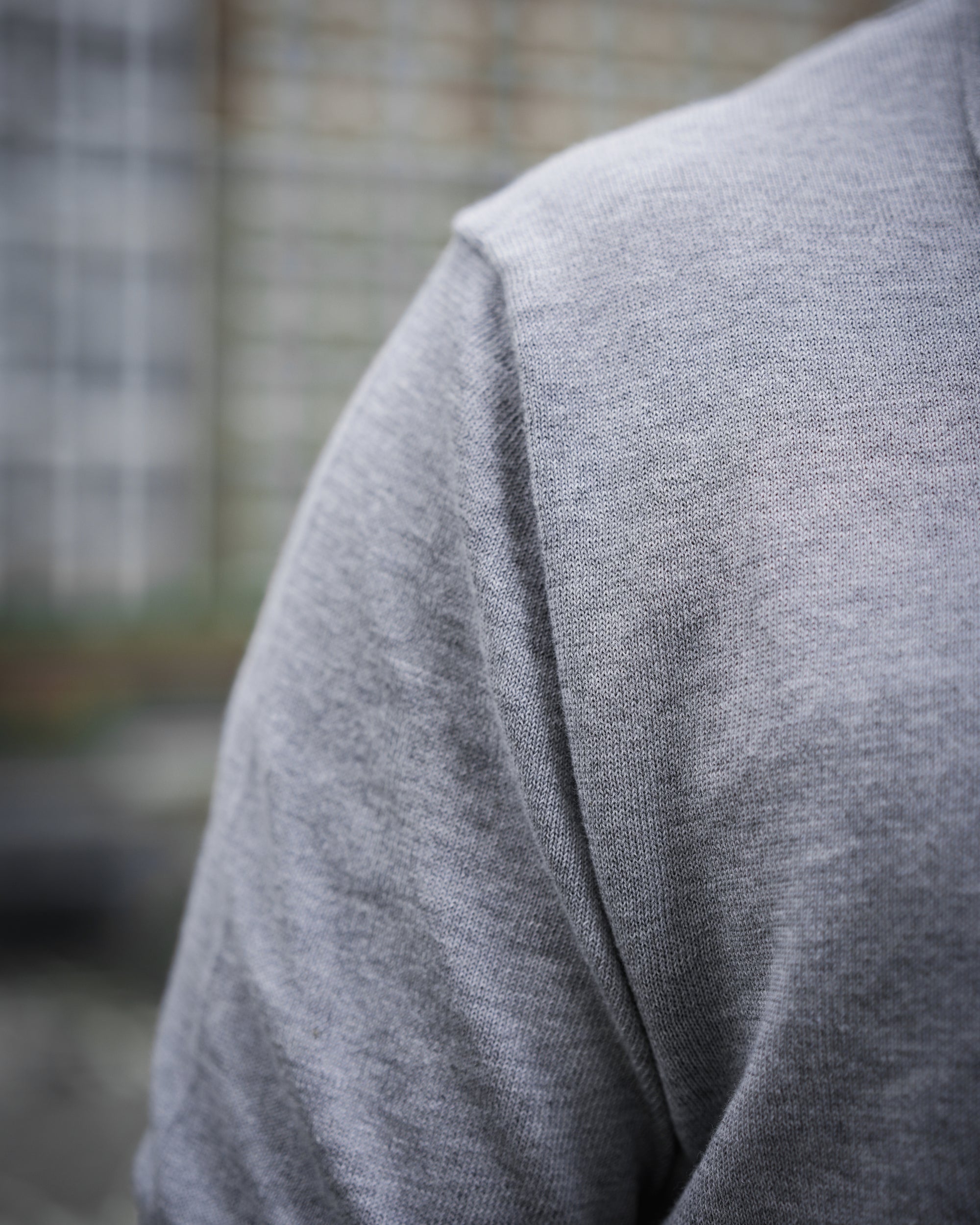 Stone Gray Cotton Short-Sleeve Knit Polo