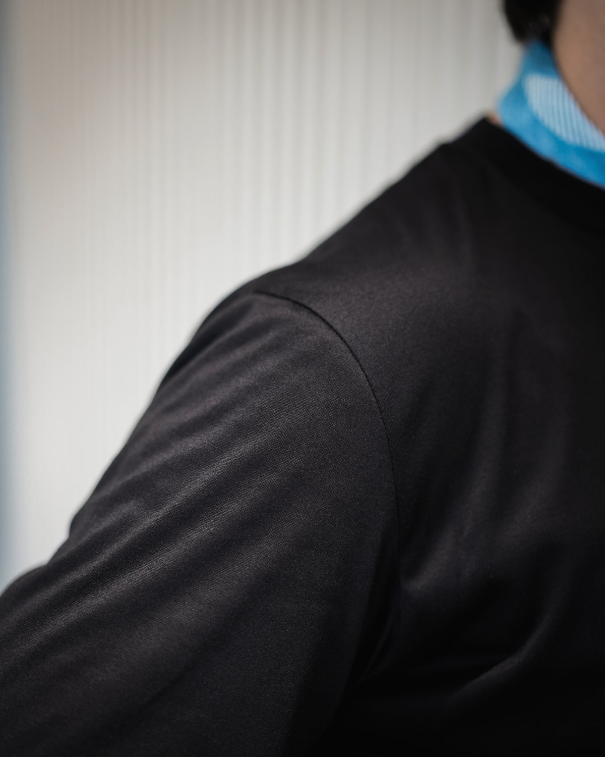 Black Solid 60/2 Supima Cotton UV Protection Crew Neck T-Shirt