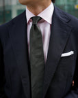 Deep Green Wide Herringbone Woven Silk Tie