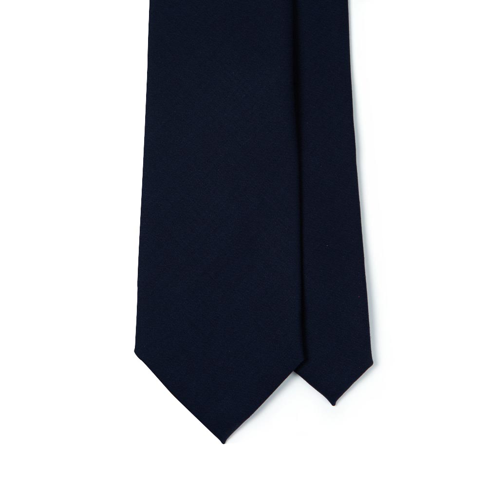 Delfino Four Seasons Classic Navy Wool Solid Tie