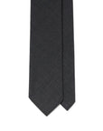Oldgate Charcoal Gray Solid 2PLY High Twist Wool Blend Sfoderato Tie